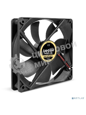 Вентилятор для корпуса ExeGate ExtraPower EP12025BM черный, 120 мм, 1850 об/мин, 30 дБ, 2 pin
