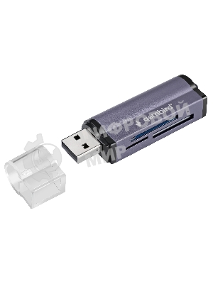 Кард-ридер Gembird FD2-MSD-5/серый/TF/Micro-SD/Micro-SDHC/Micro-SDXC/SD/MS/M2/USB 2.0/алюминий