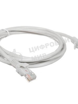 Патч-корд медный UTP Cablexpert PP10-1.5M cat.5e, 1.5м, литой, многожильный, серый
