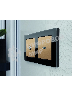Комплект механизма розетки HDMI 2.0 ALFA Шампань 40V/500mA 2.0GHz 5-18Gbit/s QUANT (AP6140, VM222) MA614010