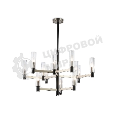 Люстра Ambrella light LH55505/12 SN/BK/CL сатин никель/черный/прозрачный E14*12 max 40W D860*905