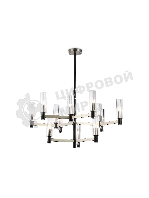 Люстра Ambrella light LH55505/12 SN/BK/CL сатин никель/черный/прозрачный E14*12 max 40W D860*905