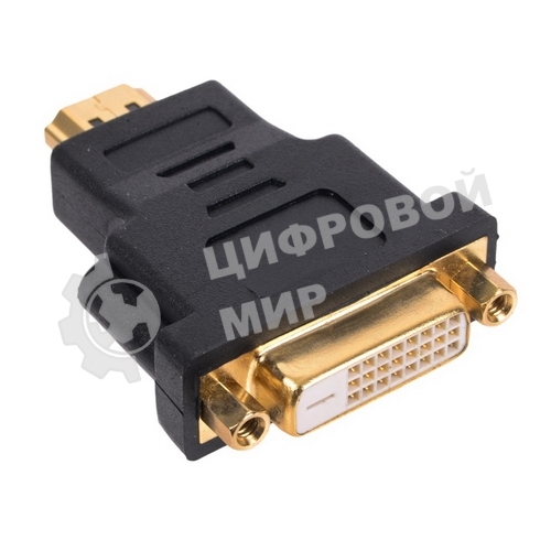 Переходник Gembird Переходник HDMI-DVI 19M/25F, золотые разъемы, пакет
