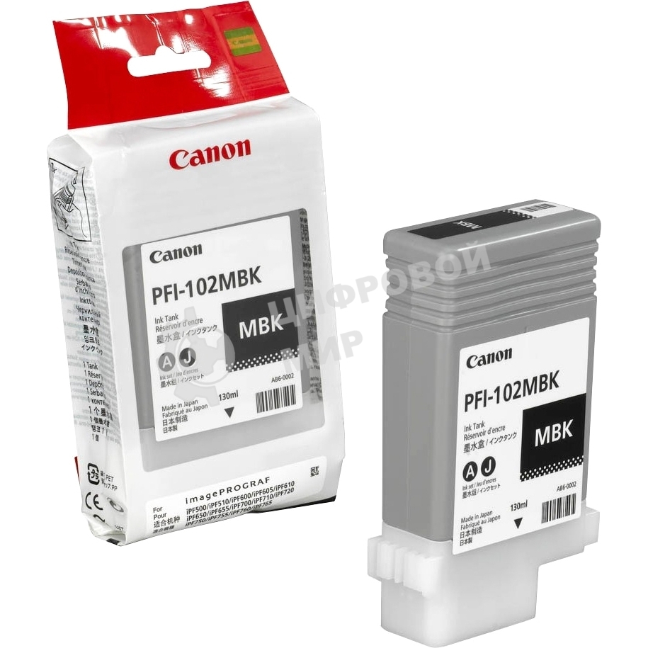 Картридж струйный Canon PFI-102MBk (0894B001) матовый черный, 130 мл., для iPF500/600/700