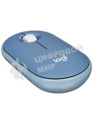Мышь беспроводная Logitech Pebble M350 синий, 1000 dpi, радиоканал, Bluetooth, USB, кнопки - 3