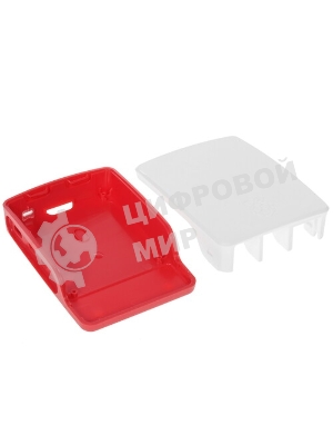 Компьютерный корпус Qumo ABS Plastic, Raspberry Pi 4, White+Red(RS030)