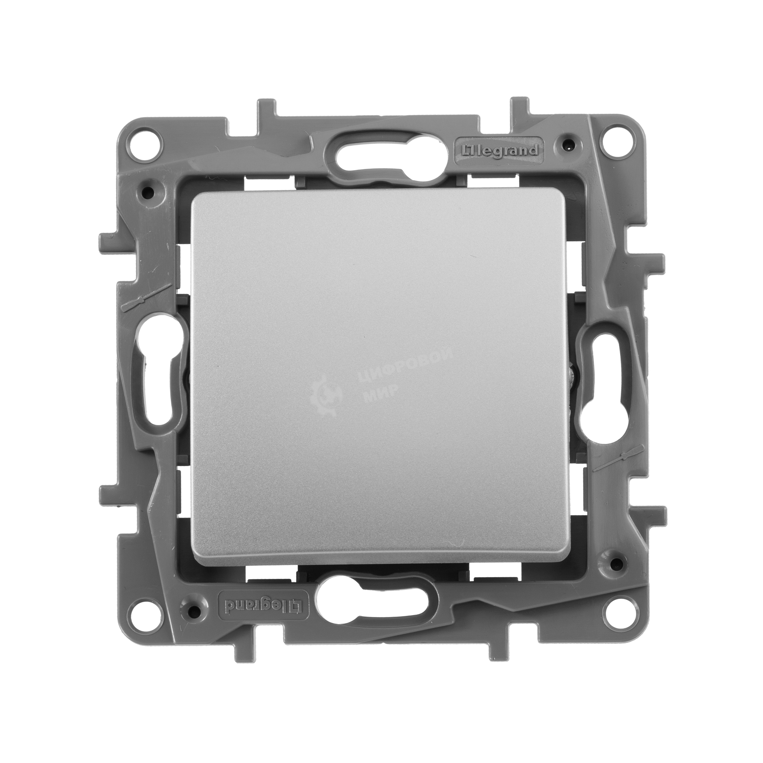 Выключатель Legrand 672414 без фиксации (кнопка) с Н.О./Н.З. контактом - Etika Plus - 6 A - 250 В - алюминий