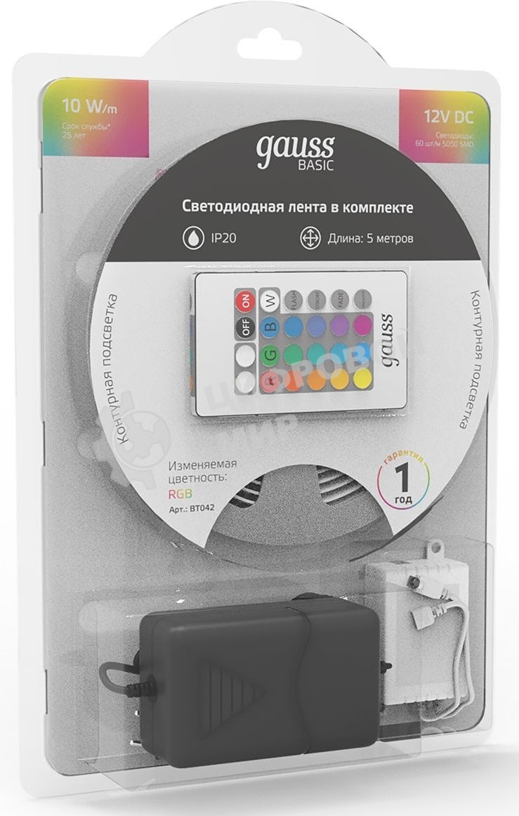 Лента светодиодная Gauss Basic 5м (BT042)
