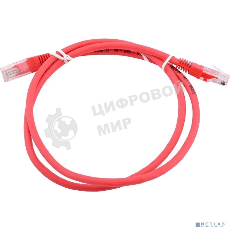 Патч-корд литой Aopen/Qust UTP кат.5е 1м красный