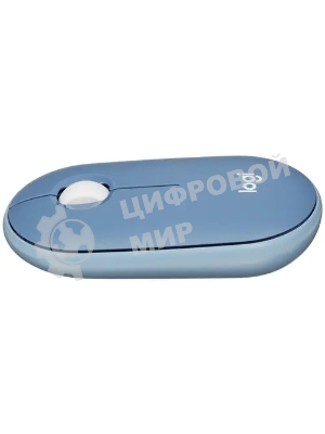 Мышь беспроводная Logitech Pebble M350 синий, 1000 dpi, радиоканал, Bluetooth, USB, кнопки - 3