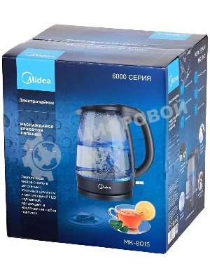 Чайник электрический Midea МК-8015, 2200 Вт, черный