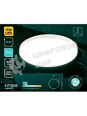 Потолочный светодиодный светильник Ambrella light FZ1200 WH белый IP54 11W 5000K D210*60 (без ПДУ)