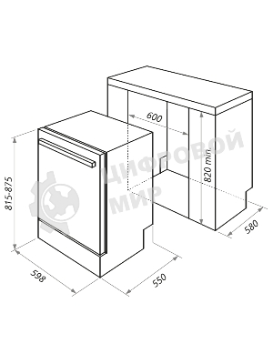 Встраиваемая посудомоечная машина Maunfeld MLP-12IMR, черный, 59.8 см, 14 компл., 44 дБ, класс A++