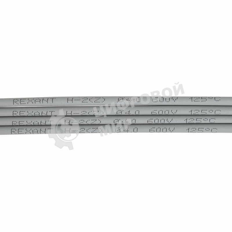 Термоусадочная трубка Rexant 4,0/2,0 мм, серая, упаковка 50 шт. по 1 м