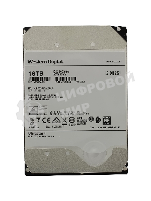 Жесткий диск Western Digital Original SATA-III 16Tb 0F38462/0F38468 WUH721816ALE6L4 OEM Ultrastar DC HC550 (7200rpm) 512Mb 3.5
