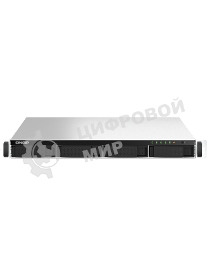 Сетевое хранилище SMB QNAP TS-464U-RP-8G NAS 4 HDD trays, rackmount 1U, 2 PSU. 4-core Intel Celeron N5105/N5095 2.0-2.9 GHz, 8 Gb RAM MAX, 2x2.5 Gigabit Ethernet, 4xUSB, 1xHDMI . PCIe Gen 3 x2, W/o rail kit RAIL-B02