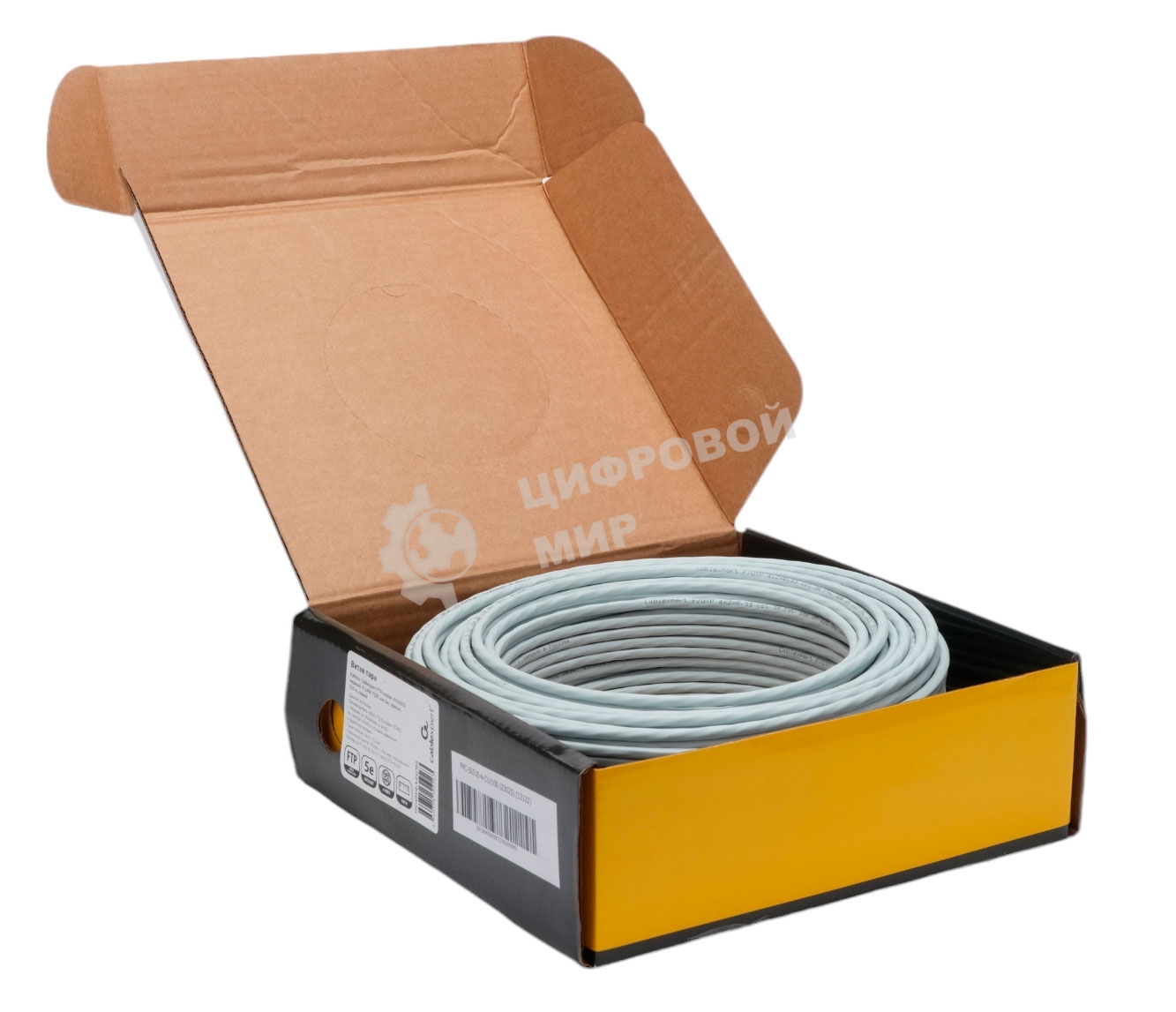 Кабель Cablexpert (RU) FTP indoor 4x2x0.51, медный, кат.5e, однож., 100м, box, серый