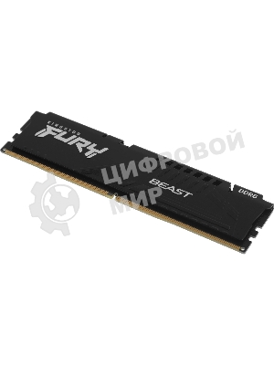 Оперативная память Kingston Fury Beast, DDR5, 32GB (1x32GB), 6000MHz, CL30, DIMM, с радиатором, черный