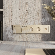 Рамка на 5 постов Slab (шампань софт) W0052911