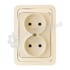 Розетка Makel 2-м СП Mimoza 16А IP20 без заземл. крем/крем.