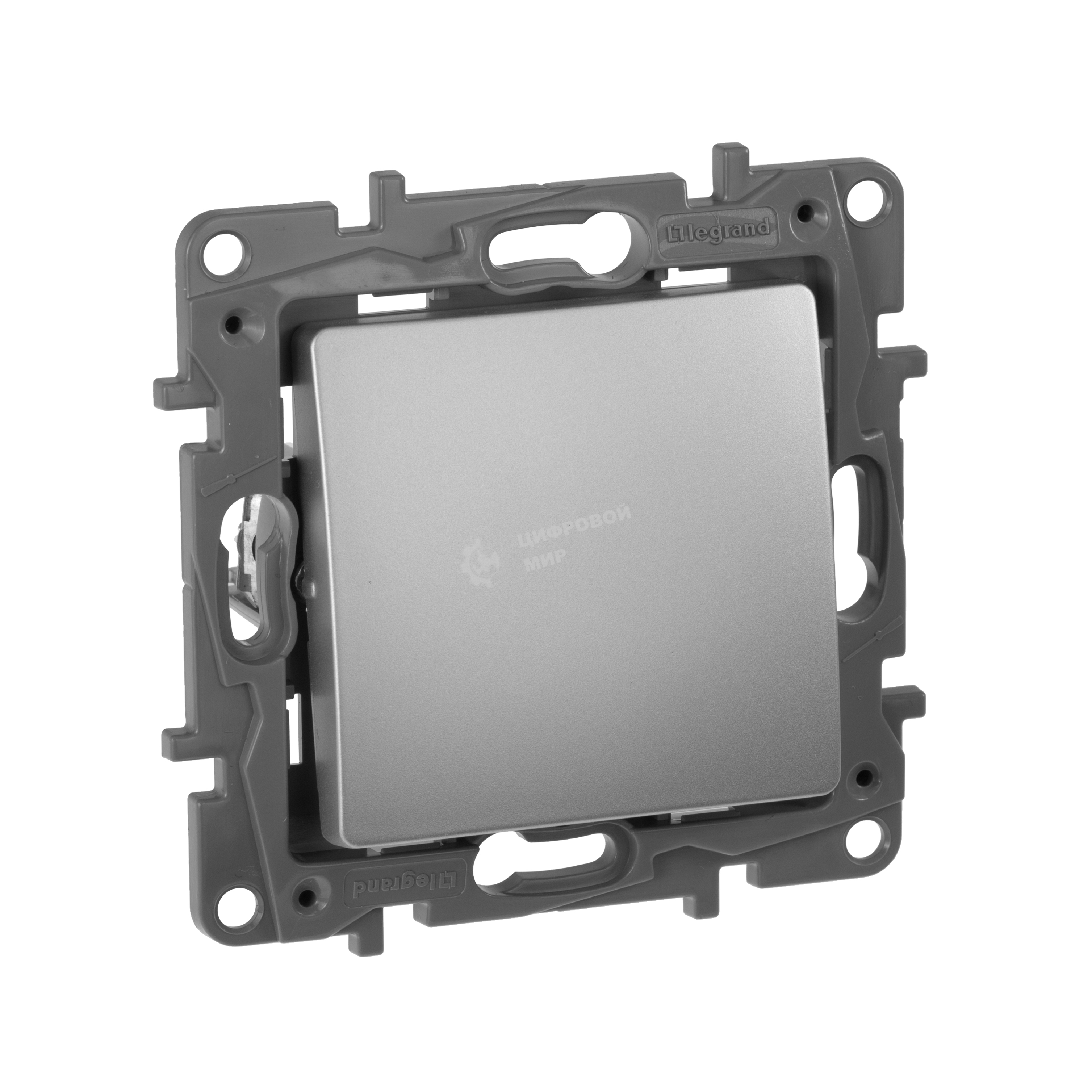 Выключатель Legrand 672414 без фиксации (кнопка) с Н.О./Н.З. контактом - Etika Plus - 6 A - 250 В - алюминий