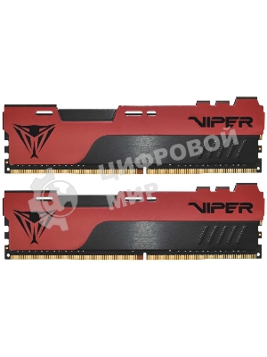 Оперативная память Patriot Viper Elite II, DDR4, 16GB (2x8 GB), 3200 MHz, CL18, DIMM, радиатор, красный, черный