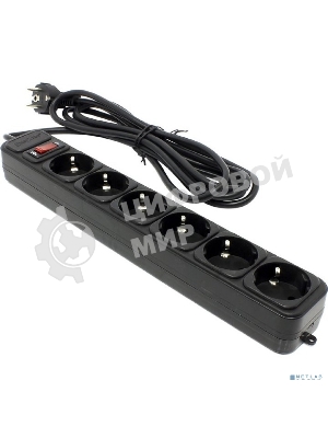 Сетевой фильтр ExeGate EX266864RUS SP-6-1.5B (6 розеток, 1.5м, евровилка, черный)