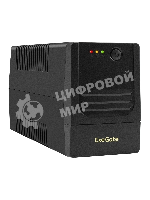 Источник бесперебойного питания ExeGate Power NB-1000.LED.AVR.2SH.USB (1000VA/650W, LED, AVR, 2*Schuko, USB, батарея 12V 9Ah, черный)