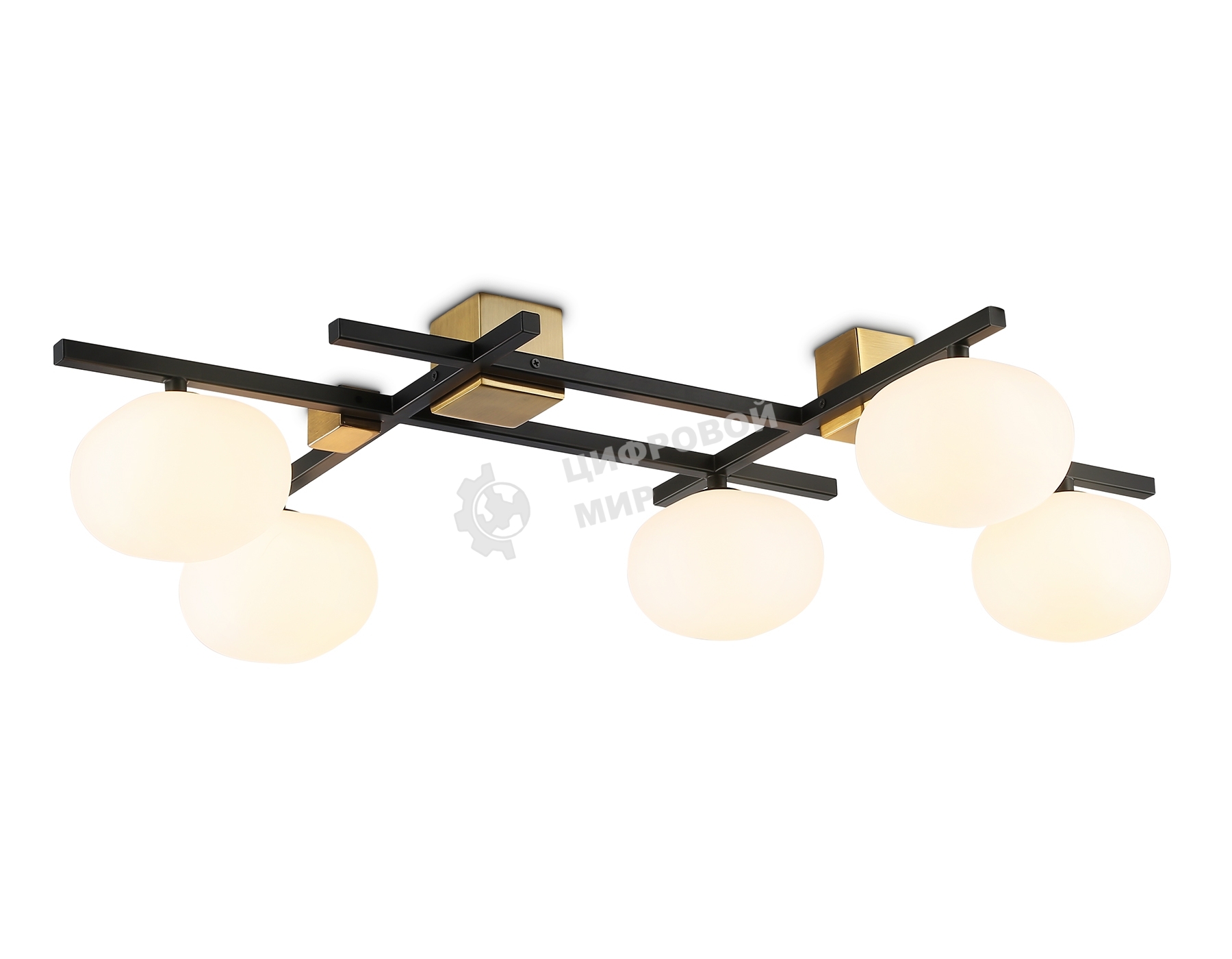Светильник Ambrella light LH51015/5 BK/BS/FR черный/латунь/белый матовый G9*5 max 28W 800*560*170