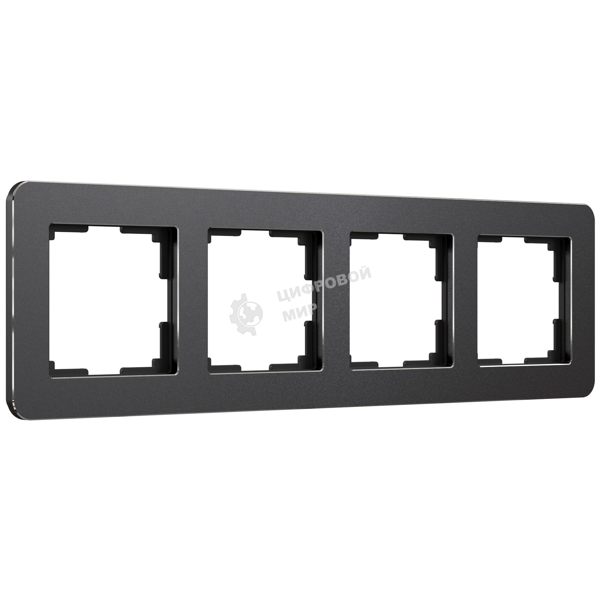 Рамка на 4 поста Platinum (черный алюминий) W0042608