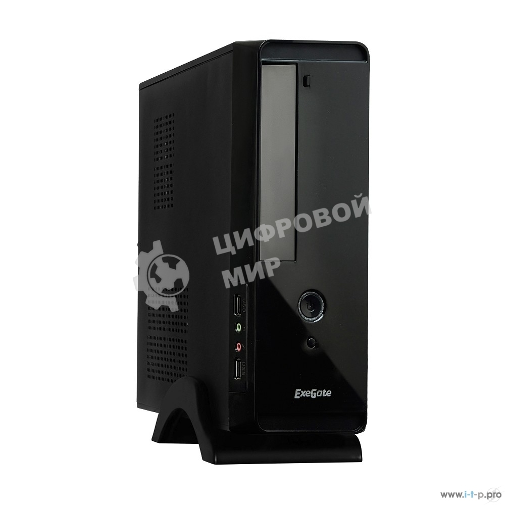 Компьютерный корпус ExeGate EX268701RUS MiniITX ExeGate MI-209 Black, miniITX/mATX, (M450, 80мм), 2хUSB, Audio