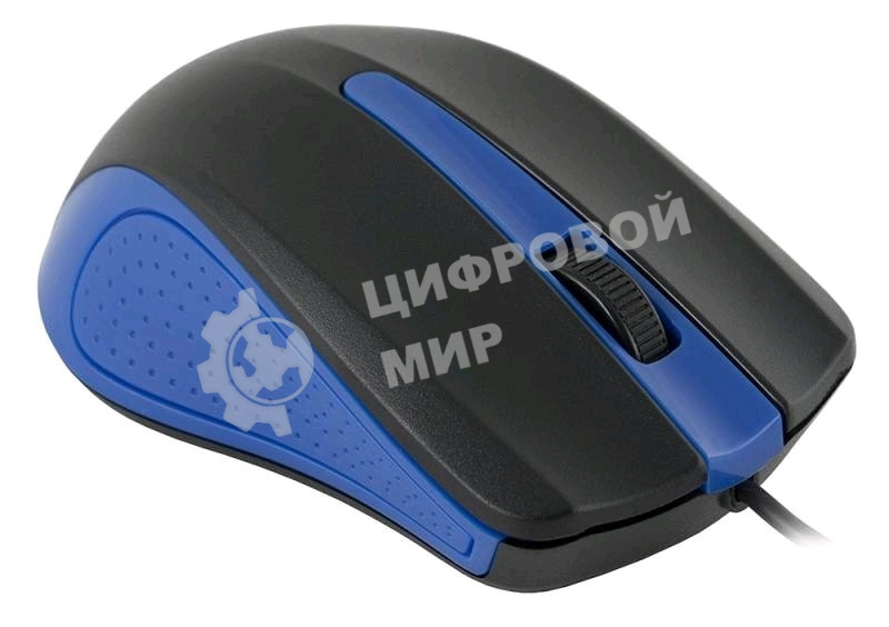 Мышь проводная Oklick 225M черный/синий, 1200 dpi, USB, кнопки - 3