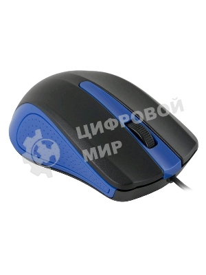 Мышь проводная Oklick 225M черный/синий, 1200 dpi, USB, кнопки - 3