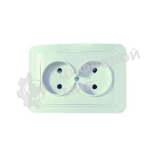 Розетка Makel 2-м СП Mimoza 16А IP20 без заземл. бел./бел.