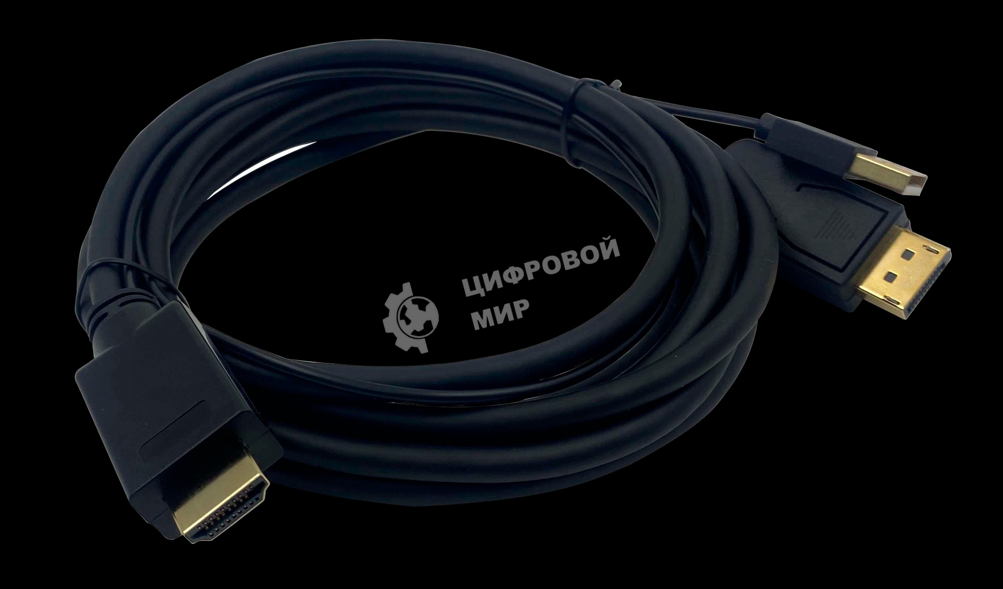 Кабель аудио-видео Buro HDMI (m)/DisplayPort (m) 2м. позолоченные контакты черный