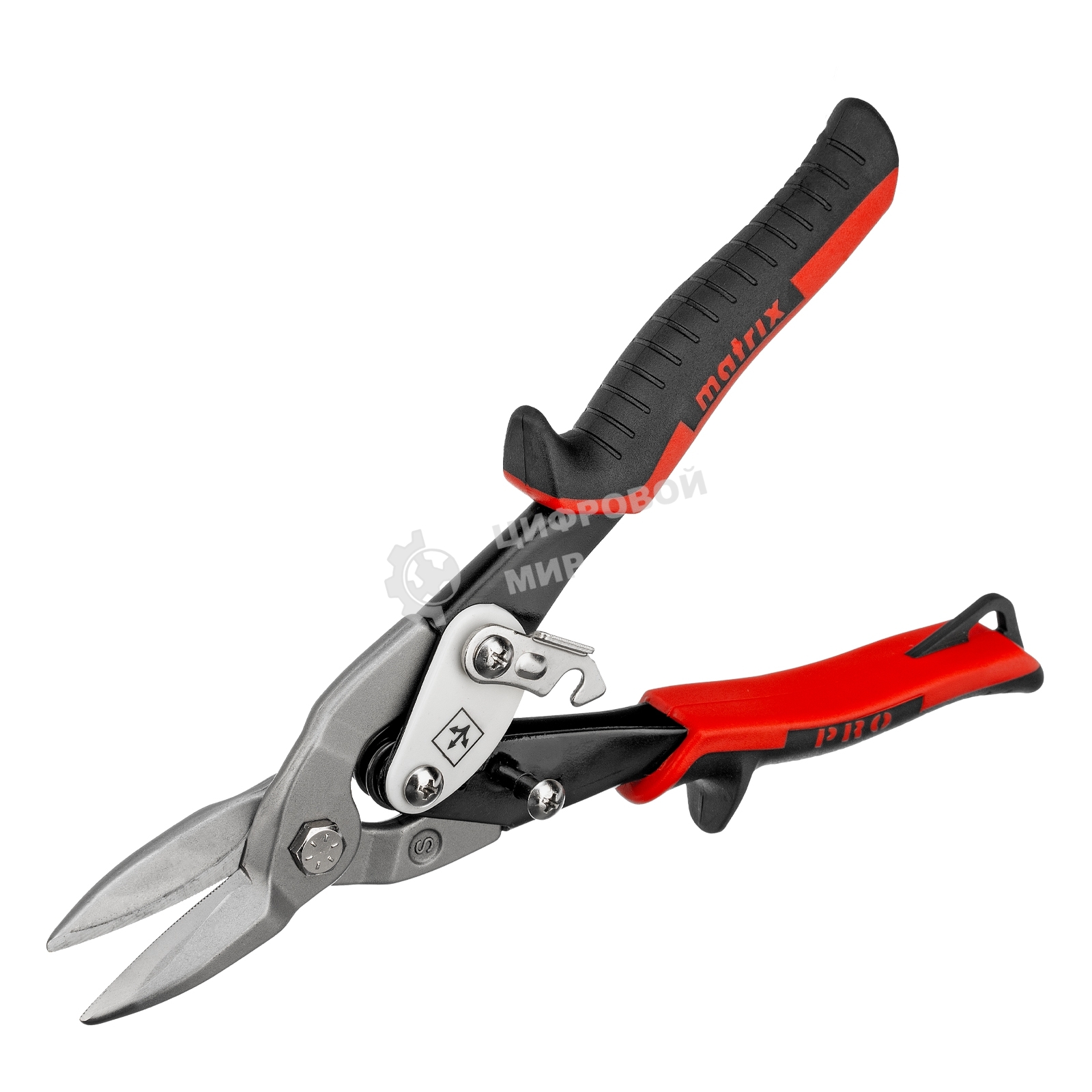 Ножницы Matrix по металлу, 250 мм, прямой рез,сталь CRMO,двухкомпонентные рукоятки, PRO