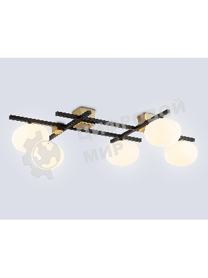 Светильник Ambrella light LH51015/5 BK/BS/FR черный/латунь/белый матовый G9*5 max 28W 800*560*170