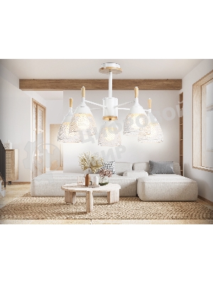 Светильник Ambrella light TR8012/5 WH белый E27*5 max 40W D600*385