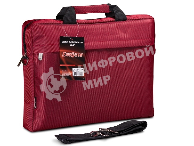 Сумка для ноутбука ExeGate EX212299RUS Start S15 Red, красная, полиэстер, для ноутбуков до 15.6