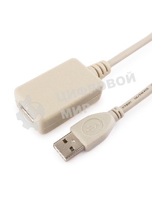 Кабель Gembird USB 2.0 удлинительный, активный 4.8м AM/AF, черный