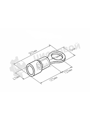 Наконечник кольцевой изолированный термоусаживаемый Rexant ø 8.4 мм 4-6 мм² (НКи-т 6.0-8/НКи-т5,5-8) желтый
