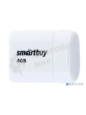 Флешка USB SmartBuy LARA White (SB4GbLara-W), 4Gb, USB 2.0, R/W 15/5, белый