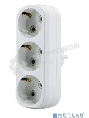 Тройник Makel 3 гнезда 16 А c заземлением линейный