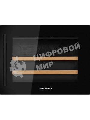 Винный шкаф Kuppersberg RBW 45, встраиваемый, High-Tech, объем 62 л, вместимость 28 бутылок, диапазон температуры 5-20 градусов, 2 полки из бука, LCD дисплей, уровень шума 40 дБ, черный