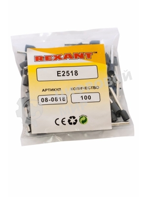 Наконечник штыревой втулочный изолированный Rexant F-18 мм 2.5 мм² (НШВи 2.5-18) синий