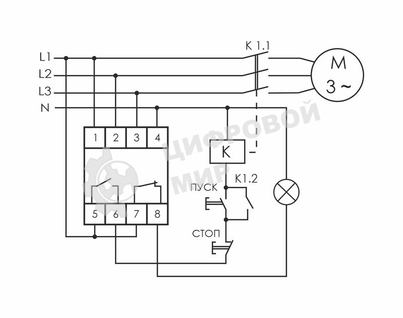 Реле контроля фаз CZF-BR (3х400/230+N 8А 1перекл. IP20 монтаж на DIN-рейке) F&F EA04.001.003
