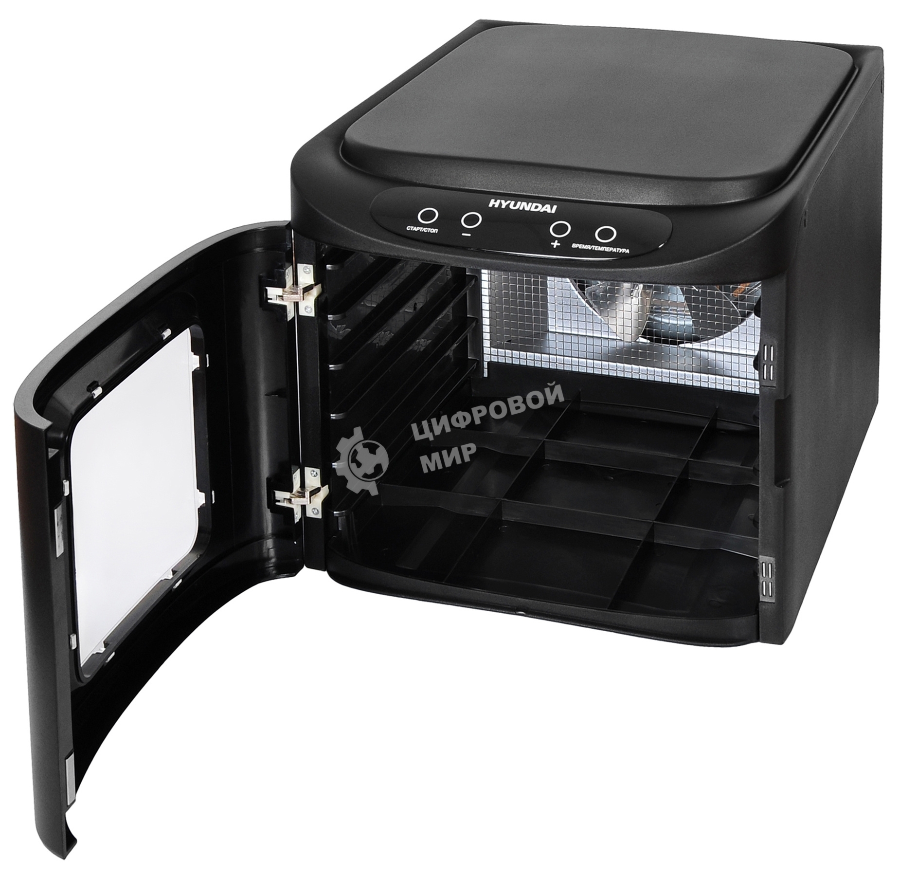 Сушка для фруктов и овощей Hyundai HYFD-P1203 12под. 500 Вт, черный