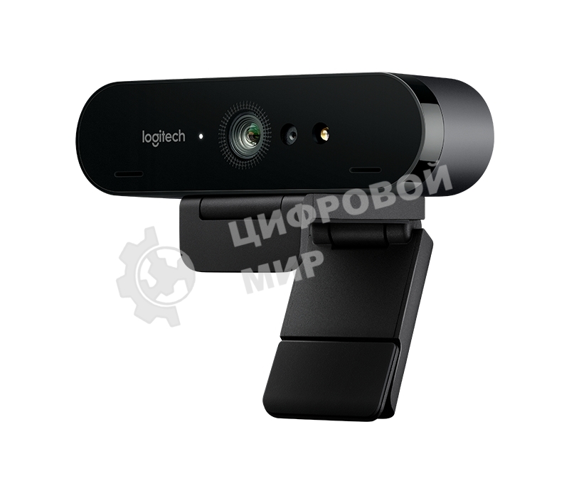Веб-камера Logitech Brio 4K HDR 3840x2160, 30 кадр/с, USB Type-A, микрофон (2 шт, шумоподавление), автоматическая фокусировка, автоосвещение, HDR, шторка приватности, универсальное крепление