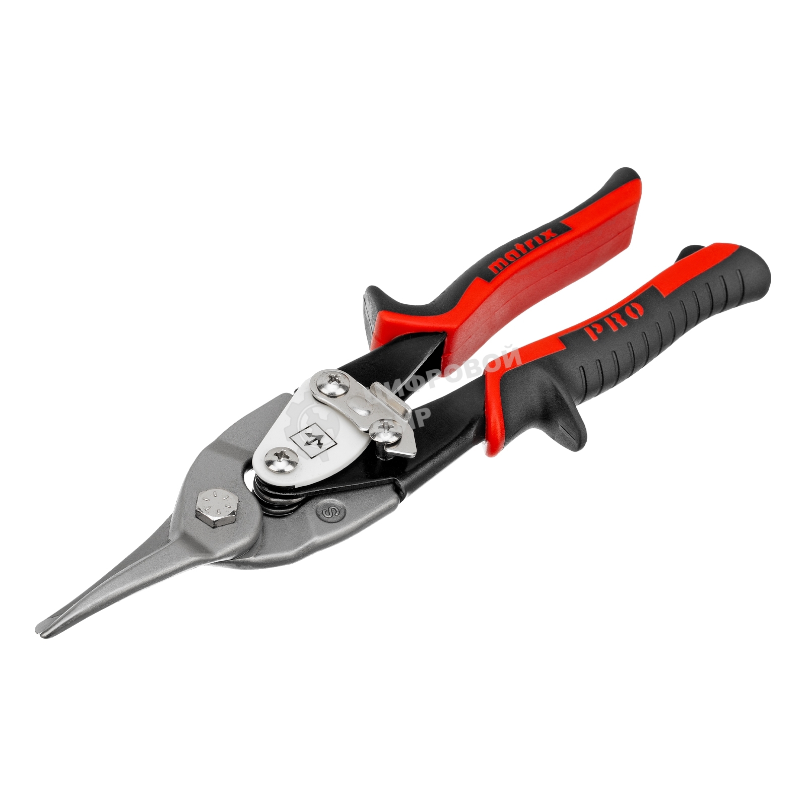 Ножницы Matrix по металлу, 250 мм, прямой рез,сталь CRMO,двухкомпонентные рукоятки, PRO