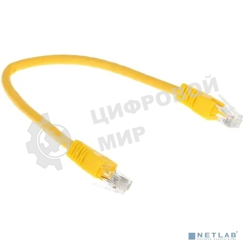 Патч-корд UTP Cablexpert cat.6, 0.25м, литой, многожильный, желтый